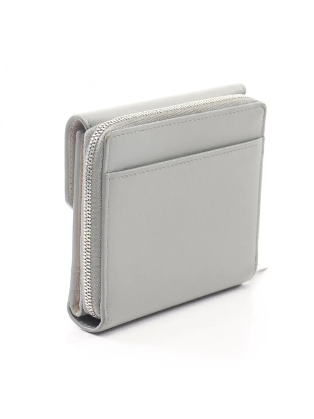 Balenciaga Trifold Wallet Envelope Gray Leather Compact